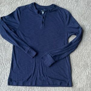 Mens navy Henley.  EUC